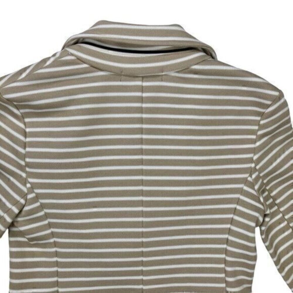 Banana Republic Striped Double Breasted Knit Blazer Women XXS Tan White Chic NWT - Picture 8 of 16